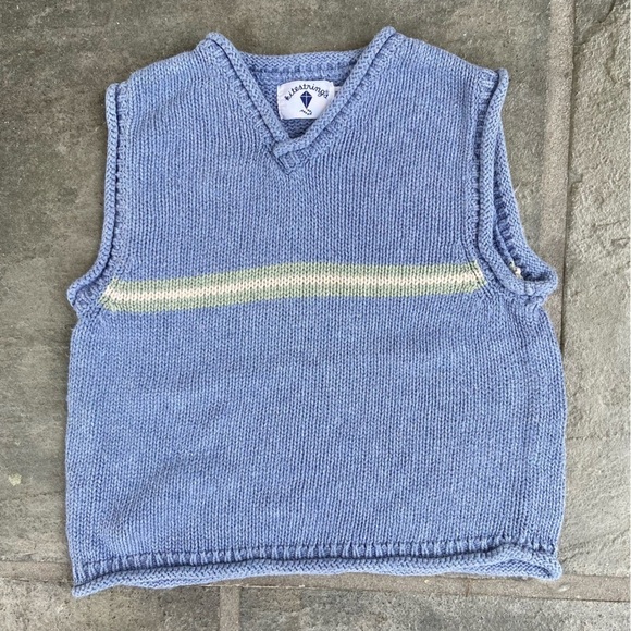 Kitestrings Other - Vintage Kitestrings Boy’s Knit Vest Size 5/6 Cornflower Blue Preppy Pictures